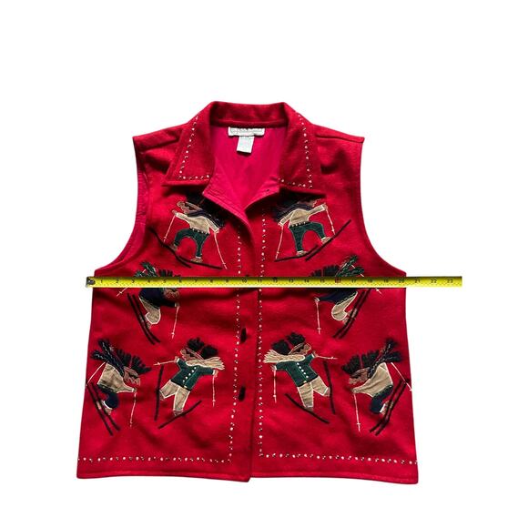 Dress Barn Womens/Teen Red Moose Skiing Wool Blend Winter Vest Size Large - Picture 3 of 7